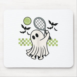 Halloween Ghost Tennis Player Retro Spooky Seizoen Muismat