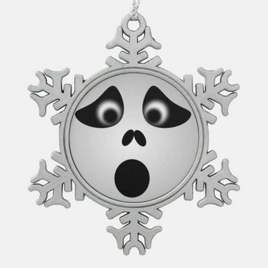 HALLOWEEN GHOST TIN SNEEUWVLOK ORNAMENT (Voorkant)