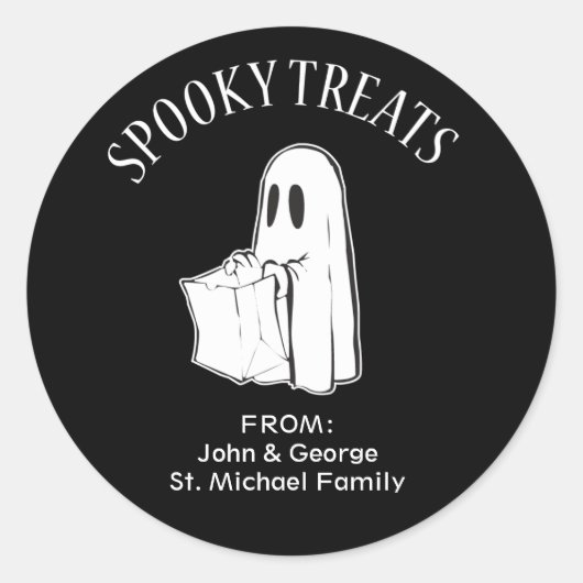 Halloween Ghost Trick or treat Labels (Voorkant)