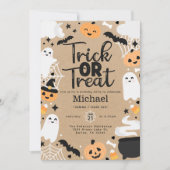 Halloween Ghost Trick or treat Verjaardagsfeest Kaart (Voorkant)