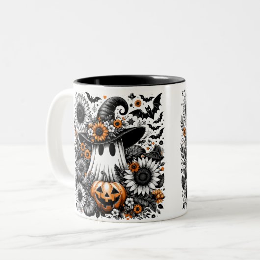 Halloween Ghost Tweekleurige Koffiemok (Voorkant links)