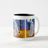 Halloween Ghost Tweekleurige Koffiemok (Voorkant rechts)