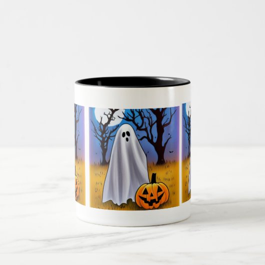 Halloween Ghost Tweekleurige Koffiemok (Center)