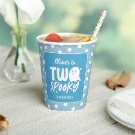 Halloween Ghost Two Spooky Boy 2e Verjaardag Papieren Bekers