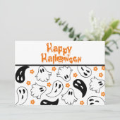 Halloween Ghost Typography Quote Flat Greeting Kaart (Staand voorkant)