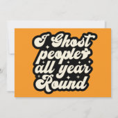 Halloween Ghost Typography Quote Flat Greeting Kaart (Achterkant)