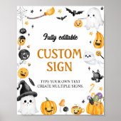 Halloween Ghost Verjaardag Party Tafel Teken Poster (Voorkant)