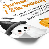 Halloween Ghost Verjaardag Party Time Capsule Sign Poster (Hoek)