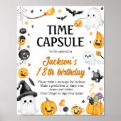 Halloween Ghost Verjaardag Party Time Capsule Sign Poster (Voorkant)