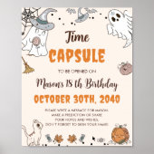 Halloween Ghost Verjaardag Tijd Capsule Teken Poster (Voorkant)