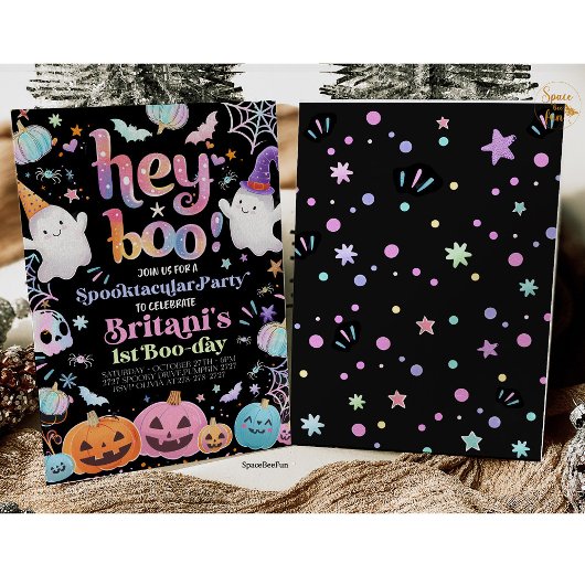 Halloween Ghost Verjaardag Uitnodiging Feest Hey B