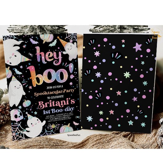 Halloween Ghost Verjaardag Uitnodiging Feest Hey B
