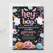 Halloween Ghost Verjaardag Uitnodiging Feest Hey B (Voorkant)