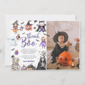 Halloween Ghost Verjaardagsfeest Foto Bedankkaart (Voorkant)