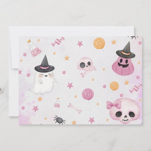 Halloween Ghost verjaardagsfeestje Bedankkaart (Achterkant)