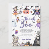 Halloween Ghost verjaardagsfeestje Bedankkaart (Voorkant)