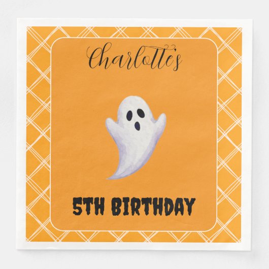 Halloween Ghost Verjaardagsfeestje Servetten (Voorkant)