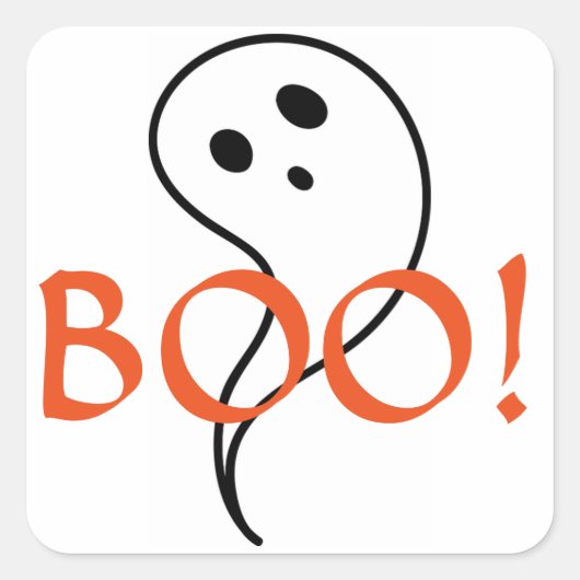 Halloween Ghost Vierkante Sticker (Voorkant)