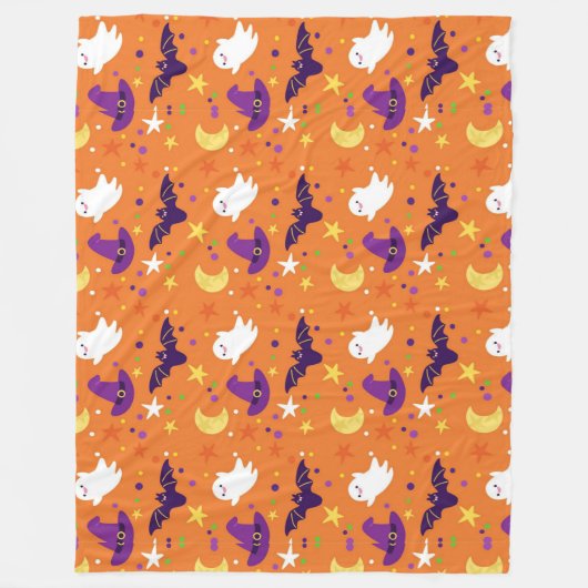 Halloween Ghost, vleermuizen, heks Petten Fleece Deken (Voorkant)