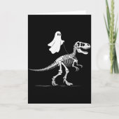 Halloween Ghost Walking Dinosaur Skeleton T Rex Fu Kaart (Voorkant)