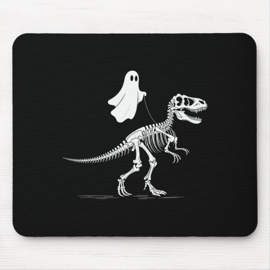 Halloween Ghost Walking Dinosaur Skeleton T Rex Fu Muismat (Voorkant)