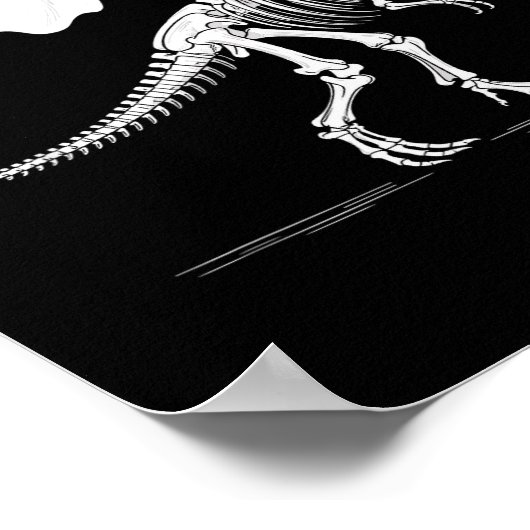 Halloween Ghost Walking Dinosaur Skeleton T Rex Fu Poster (Hoek)