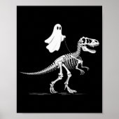 Halloween Ghost Walking Dinosaur Skeleton T Rex Fu Poster (Voorkant)