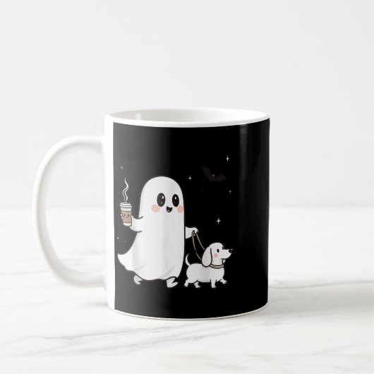 Halloween Ghost Walking Dog Soky Season Halloween  Koffiemok (Links)