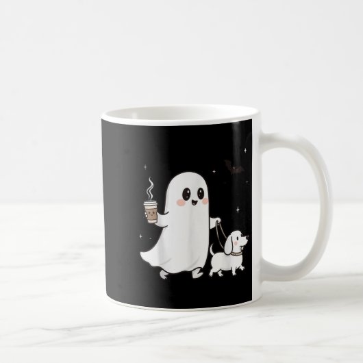 Halloween Ghost Walking Dog Soky Season Halloween  Koffiemok (Rechts)