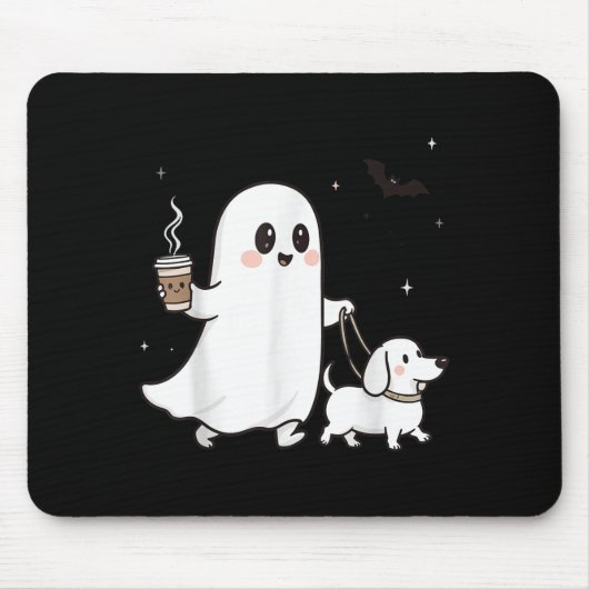 Halloween Ghost Walking Dog Soky Season Halloween  Muismat (Voorkant)