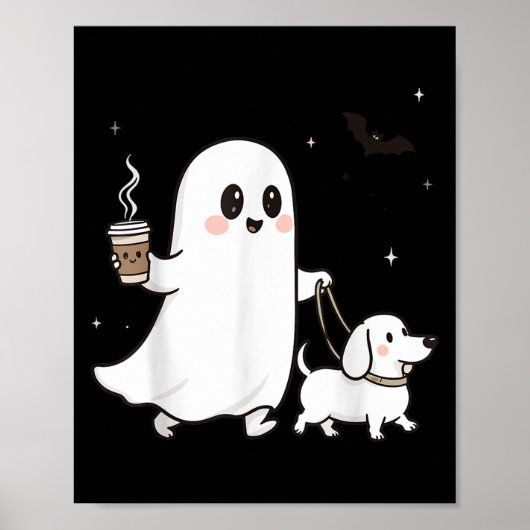 Halloween Ghost Walking Dog Soky Season Halloween Poster (Voorkant)
