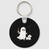 Halloween Ghost Walking Dog Soky Season Halloween Sleutelhanger (Voorkant)