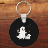 Halloween Ghost Walking Dog Soky Season Halloween  Sleutelhanger (Voorkant)