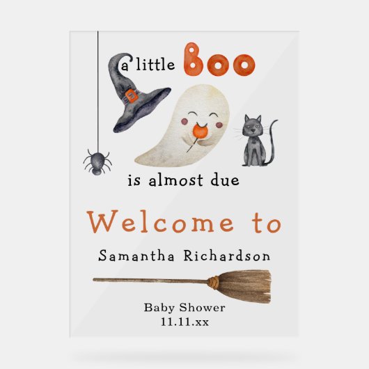 Halloween Ghost Welkom baby shower Acryl Bord (Voorkant)