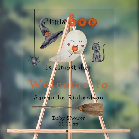 Halloween Ghost Welkom baby shower Acryl Bord (Neutraal)