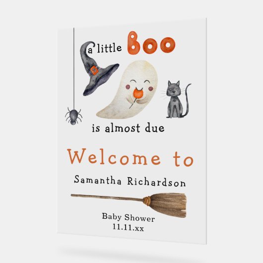 Halloween Ghost Welkom baby shower Acryl Bord (Hoek)