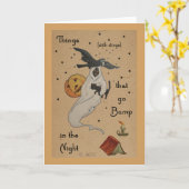 Halloween Ghost Wenskaart Kaart (Gele Bloem)