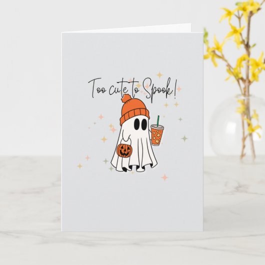 Halloween Ghost Wenskaart, te Schattige om te spoo Kaart (Gele Bloem)