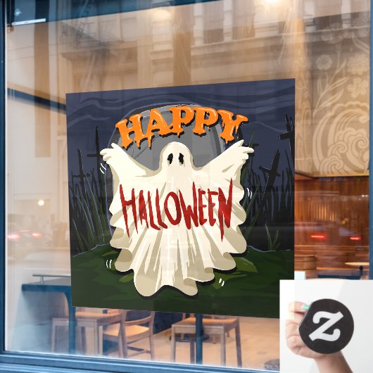 Halloween Ghost Window Cling Raamsticker (Cafe Raam)