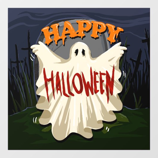 Halloween Ghost Window Cling Raamsticker (Vel)