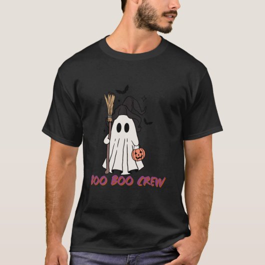 Halloween Ghost Witch Design met pompoen T-shirt (Voorkant)