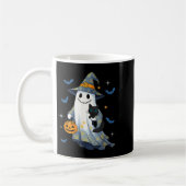 Halloween Ghost Witch Holding Black Cat Funny Hall Koffiemok (Links)