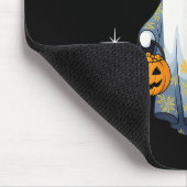 Halloween Ghost Witch Holding Black Cat Funny Hall Muismat (Hoek)