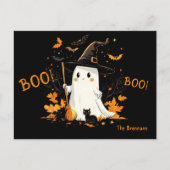 Halloween Ghost Witch oktober Groet Feestdagenkaart (Voorkant)