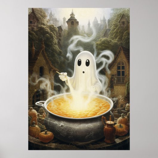 Halloween Ghost Witch Poster (Voorkant)