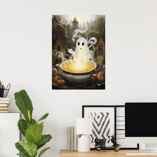 Halloween Ghost Witch Poster (Thuiskantoor)