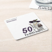 Halloween Ghost Women's Fabulous 50th Birthday Kartonnen Onderzetters (Schuin)