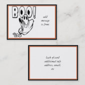 Halloween Ghost zegt "BOO!" Visitekaartje (Voorkant / Achterkant)