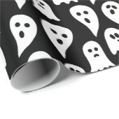 Halloween Ghost Zwart-wit Cadeaupapier (Rol Hoek)