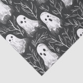  Halloween Ghost Zwart & Wit Patroon Tissuepapier (Detail)